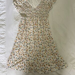 Floral Print Dress with Ruffle Hem